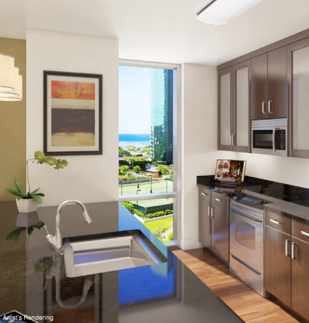 Kitchen with granite countertops and stainless steel appliances Kitchen